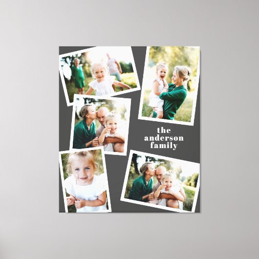 Modern stijlvol, grijs decor voor multi-fotofamili canvas afdruk (Voorkant)