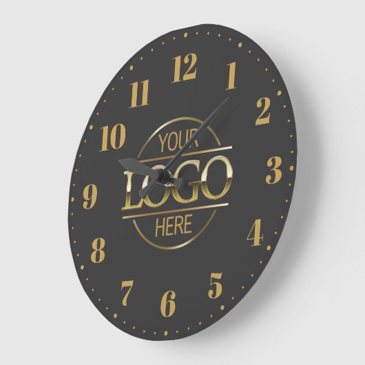 Modern Stijlvol Grijs Merk Bedrijf Business Logo Grote Klok (Hoek)