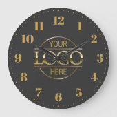 Modern Stijlvol Grijs Merk Bedrijf Business Logo Grote Klok (Voorkant)