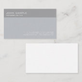 Modern Stijlvol Grijs Professioneel Eenvoudig Visitekaartje (Voorkant / Achterkant)