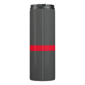 Modern stijlvol grijs rood Jouw naam Thermosbeker (Achterkant)