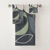 Modern stijlvol grijs salie groen Abstract patroon Bad Handdoek (Insitu)