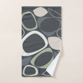 Modern stijlvol grijs salie groen Abstract patroon Bad Handdoek (Handdoek)