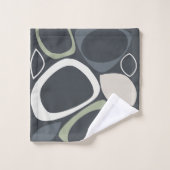 Modern stijlvol grijs salie groen Abstract patroon Bad Handdoek (Wasdoekje)