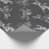 Modern stijlvol grijs wit paardrijden toilet cadeaupapier (Hoek)