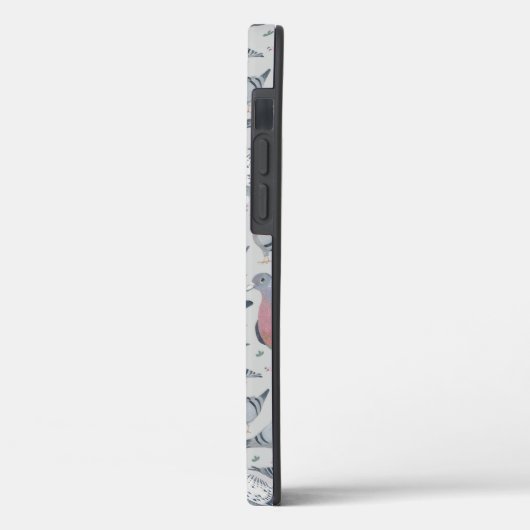 Modern stijlvol, grijze duif vogelpatroon Case-Mate iPhone case (Achterkant / Links)