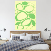 Modern stijlvol groen geel Abstract patroon Canvas Afdruk (Insitu (Slaapkamer))