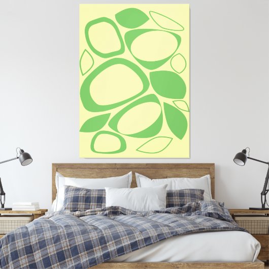 Modern stijlvol groen geel Abstract patroon Canvas Afdruk (Insitu (Slaapkamer))