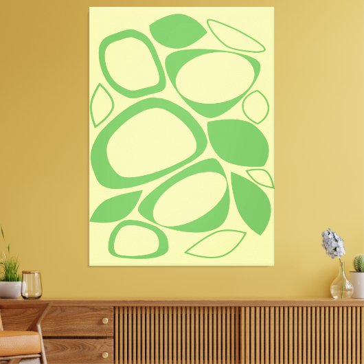 Modern stijlvol groen geel Abstract patroon Canvas Afdruk (Insitu (Woonkamer))