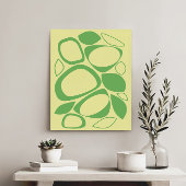 Modern stijlvol groen geel Abstract patroon Canvas Afdruk