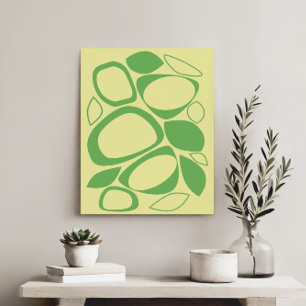 Modern stijlvol groen geel Abstract patroon Canvas Afdruk