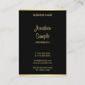 Modern Stijlvol Hand Script Naam Zwart Goud Trendy Visitekaartje (Achterkant)