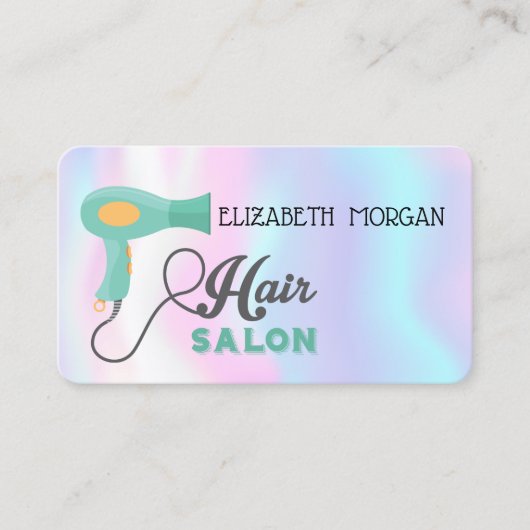 Modern Stijlvol, holografisch, hairdroger, Hair Sa Visitekaartje (Voorkant)