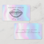 Modern Stijlvol, holografisch, Makeup artiest, lip Visitekaartje (Voorkant / Achterkant)