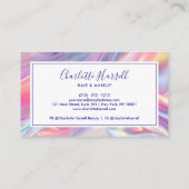 Modern Stijlvol Holografisch Script Visitekaartje (Achterkant)