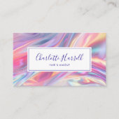 Modern Stijlvol Holografisch Script Visitekaartje (Voorkant)