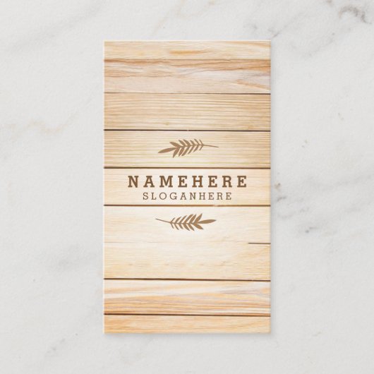 Modern stijlvol hout - Verticaal Visitekaartje (Voorkant)