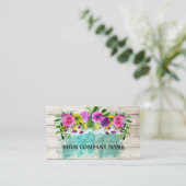 Modern Stijlvol hout Waterverf Turquoise Visitekaartje (Staand voorkant)