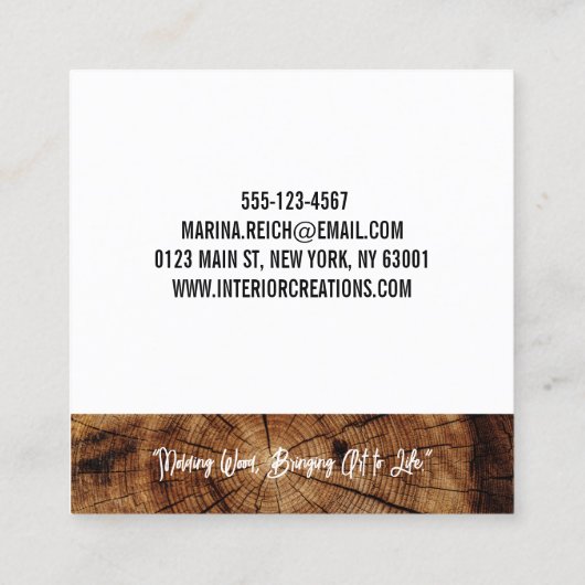 Modern stijlvol houtbewerkers Visitekaartje (Achterkant)