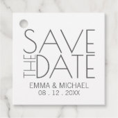 Modern stijlvol huwelijk sparen de datum bedankjes labels (Voorkant)