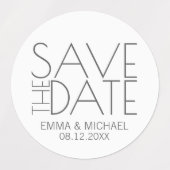 Modern stijlvol huwelijk sparen de datum labels (Design 2)
