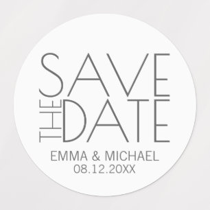 Modern stijlvol huwelijk sparen de datum labels