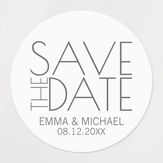 Modern stijlvol huwelijk sparen de datum labels (Design 3)