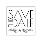 Modern stijlvol huwelijk sparen de datum rubberstempel (Afrduk)