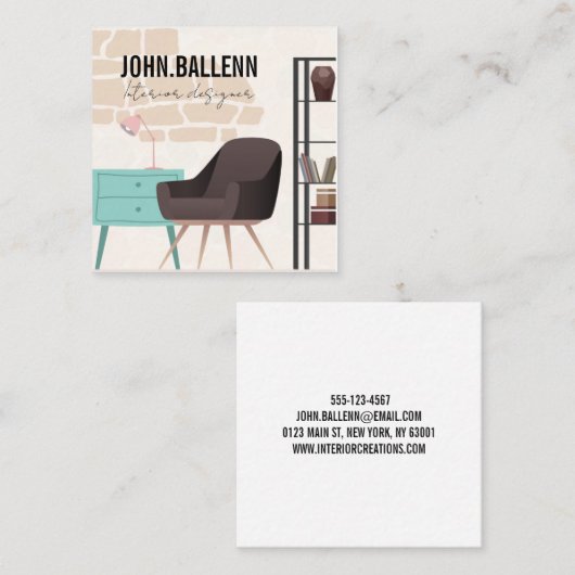 Modern stijlvol interieur design Visitekaartje (Voorkant / Achterkant)