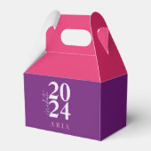 Modern stijlvol lavendel Paarse afstudeerfeest Bedankdoosjes (Voorkant Zijde)