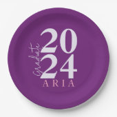 Modern stijlvol lavendel Paarse afstudeerfeest Papieren Bordje (Voorkant)