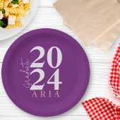 Modern stijlvol lavendel Paarse afstudeerfeest Papieren Bordje