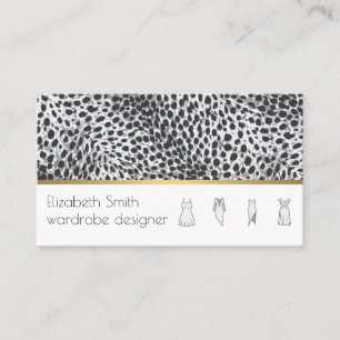 Modern stijlvol   Leopard Background Fashionista Visitekaartje
