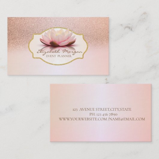 Modern stijlvol, Lijst Glitter Lotus Visitekaartje (Voorkant / Achterkant)
