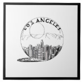 Modern stijlvol Los Angeles Sity Black White Tegeltje (Voorkant)