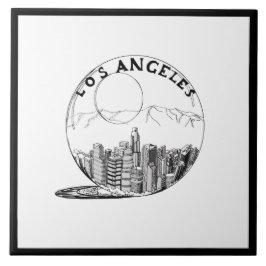 Modern stijlvol Los Angeles Sity Black White Tegeltje