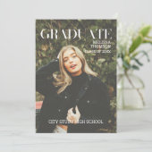 Modern Stijlvol Magazine Hoesje Afstuderen Foto Aankondiging (Staand voorkant)