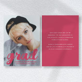 Modern Stijlvol Magenta Foto Afstuderen Aankondiging