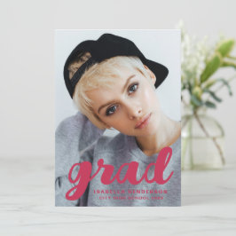 Modern Stijlvol Magenta Foto Afstuderen Aankondiging