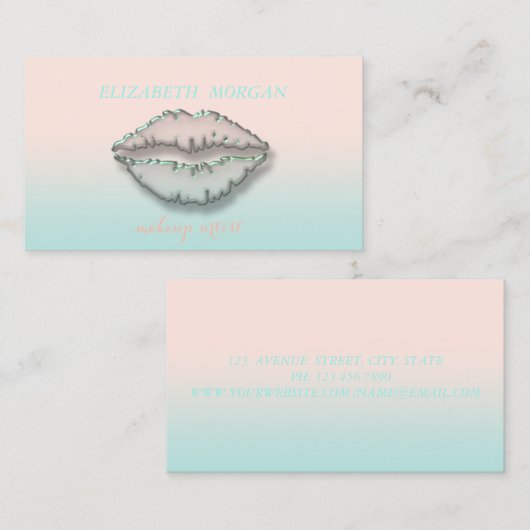 Modern Stijlvol, Makeup Kunstenaar, Lips Visitekaartje (Voorkant / Achterkant)