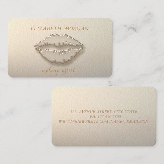 Modern Stijlvol, Makeup Kunstenaar, Lips Visitekaartje (Voorkant / Achterkant)
