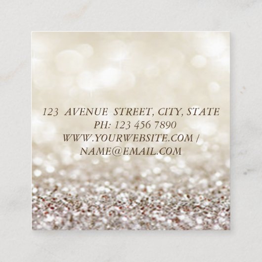 Modern stijlvol, makreelvormig, glittery, Bokeh, L Vierkante Visitekaartje (Achterkant)