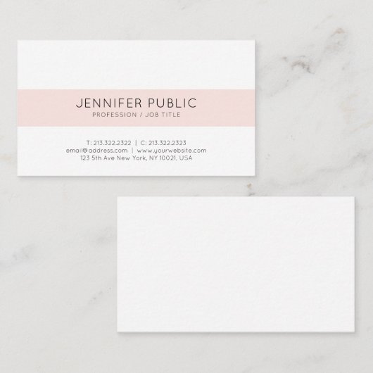 Modern stijlvol minimalistisch design trendy roze  visitekaartje (Voorkant / Achterkant)