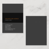 Modern stijlvol minimalistisch legant grijs zwart visitekaartje (Voorkant / Achterkant)