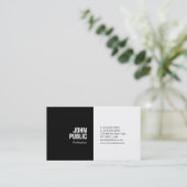 Modern stijlvol, minimalistisch ontwerp voor zwart visitekaartje (Staand voorkant)