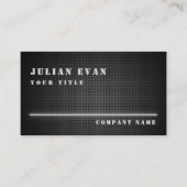 Modern stijlvol minimalistisch zwart metaal visitekaartje (Voorkant)