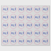 Modern Stijlvol Monogram Blauw Initiaal Letters Gr Cadeaupapier (Vlak)