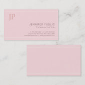 Modern stijlvol monogram Elegant Roze Consultant Visitekaartje (Voorkant / Achterkant)