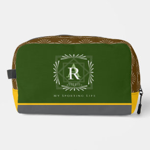 Modern stijlvol monogram groen toilettasje
