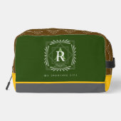 Modern stijlvol monogram groen toilettasje (Achterkant)